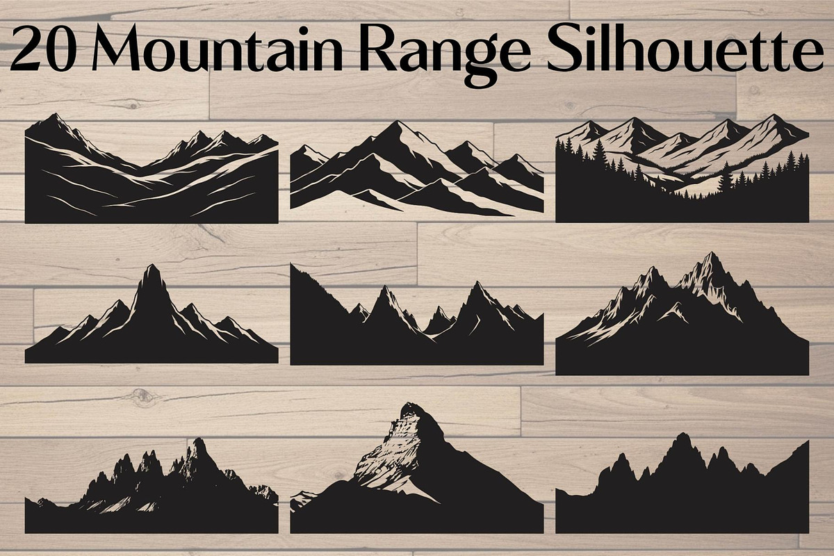 Mountain Range Silhouette, an Object Graphic by Designer_Momina (Photo 1 of 20)