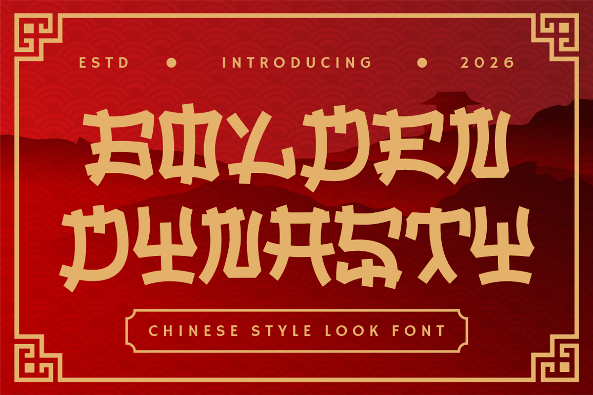 Golden Dynasty Chinese Style Font, a Font by PutraCetol Studio (Photo 1 of 5)