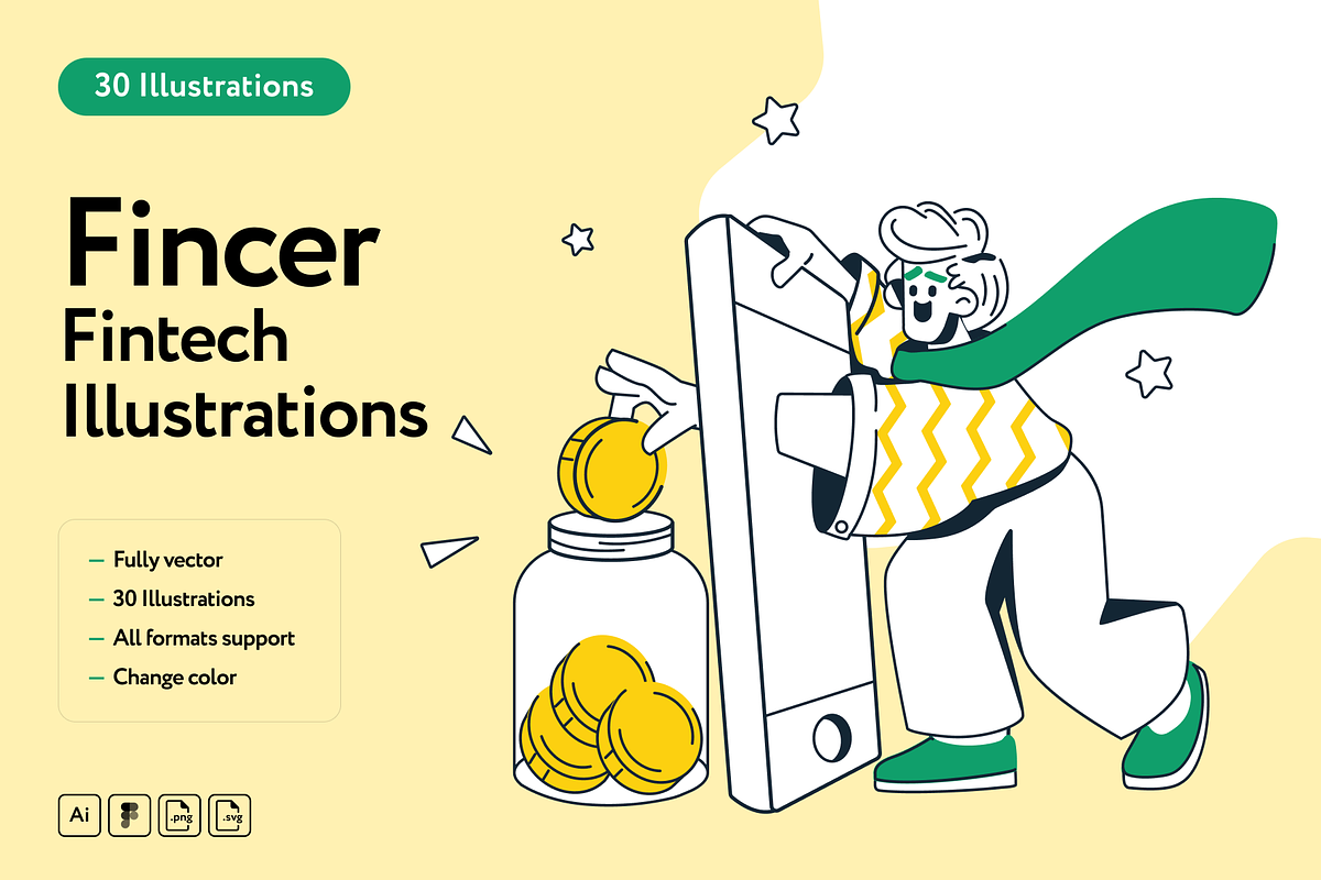Fincer Fintech Illustrations, a Finance Illustration by Welovegraphics (Photo 1 of 7)