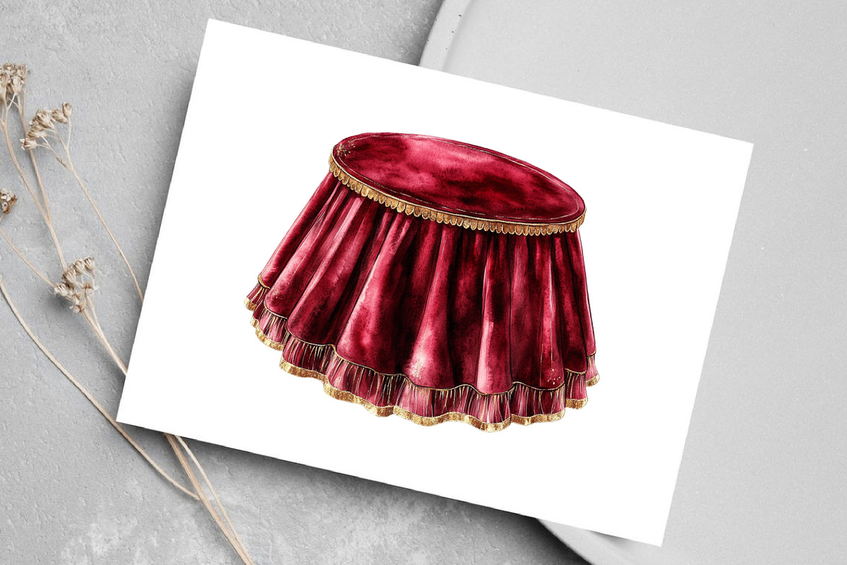 Elegant Burgundy Christmas Clipart, an Illustration by Canvas Craft (Photo 6 of 7)