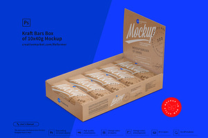 Kraft Bars Box Of 10x40g Mockup