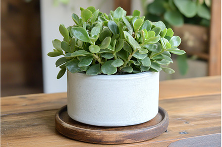Potted succulent plant on wooden, a Nature Photo by Lermont51