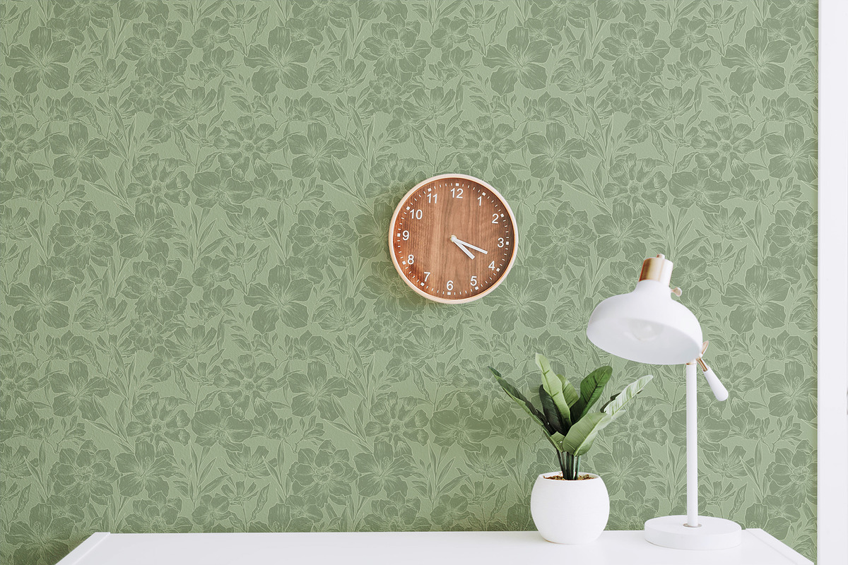 engraving hand drawn flower, a Pattern Graphic by AAN Seamless Shop (Photo 3 of 3)