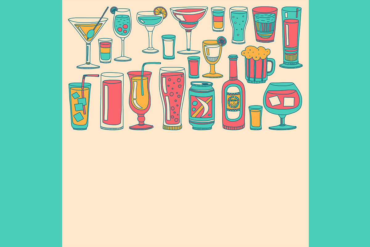 Doodle cocktail icons and patterns, a Pattern Graphic by Art Loft (Photo 11 of 16)