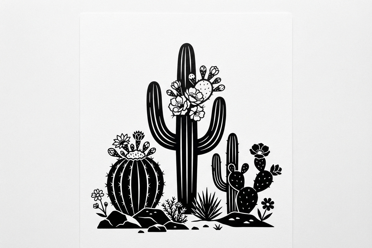 60 Desert Cactus Floral Silhouette, a Seasonal Illustration by Amazin_art (Photo 38 of 38)