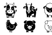 Cute Farm Animal Silhouette Bundle, an Illustration by hafijul (Thumbnail 40 of 51)