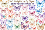 Soft Girly Butterfly Clipart, an Illustration by Sublimation Artist (Thumbnail 1 of 6)