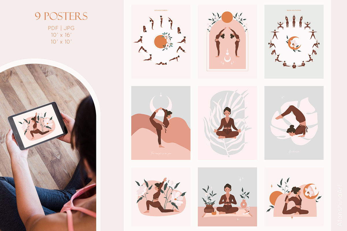 Yoga collection, an Illustration by AfonshinaArt (Photo 9 of 12)