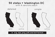50 States of America svg eps png pdf, an Illustration by Peachycottoncandy (Thumbnail 2 of 4)