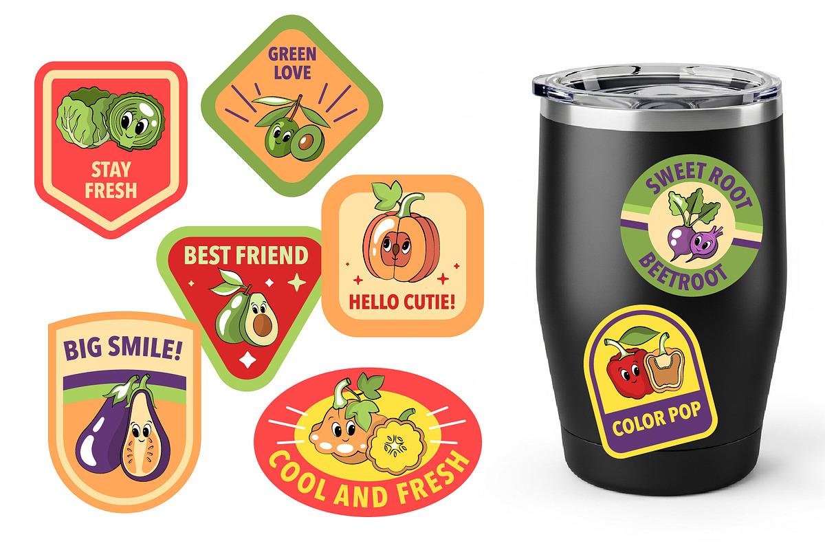Vegetable Designs. Retro Templates, a Food Illustration by Lettering_Logo (Photo 9 of 15)