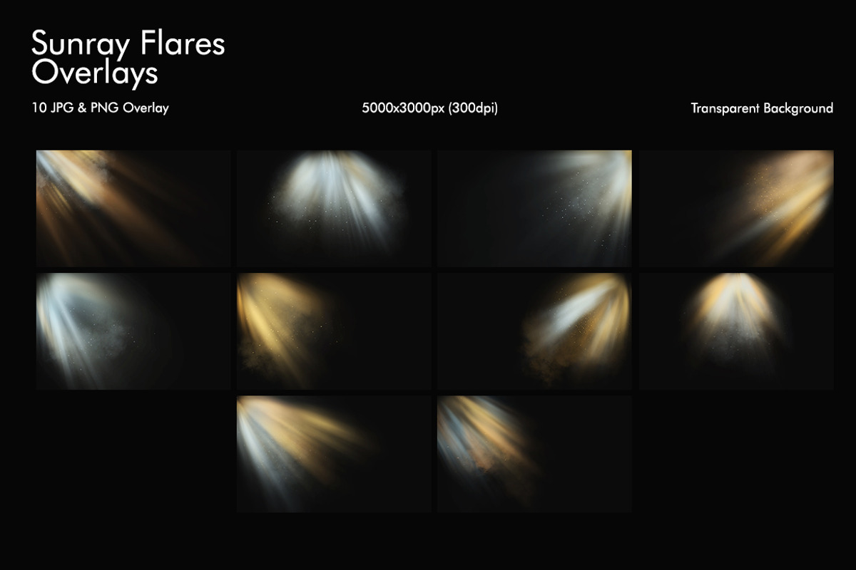 Sunray Flares Overlays, a Texture Graphic by Pitchlook.Studio (Photo 2 of 2)