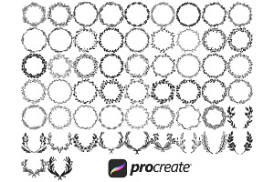 Floral Wreath Set 2 Procreate Brush