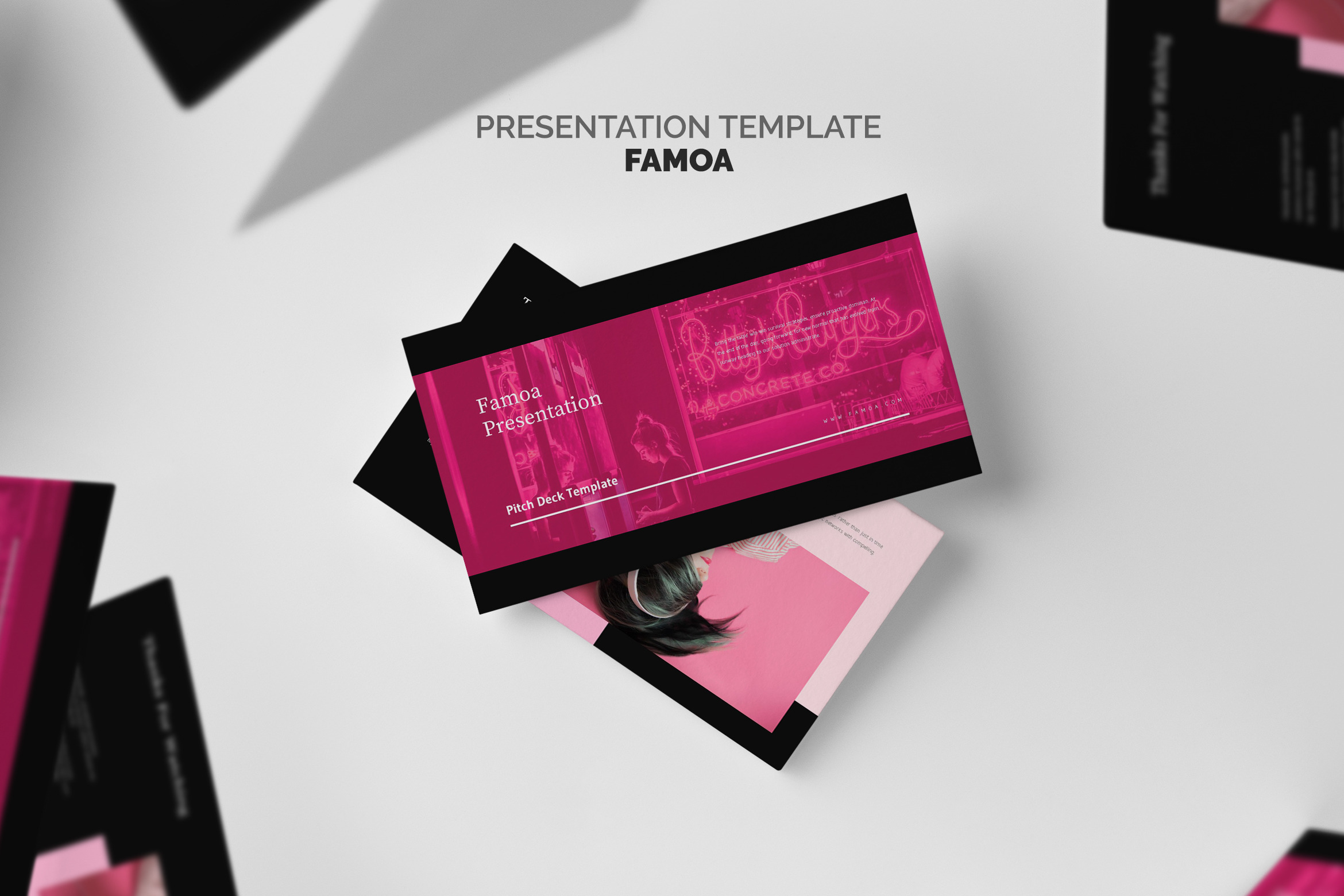 Famoa : Pink Pitch Deck Keynote, a Presentation Template by Punkl Camp