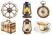 Antique Ivory Travel Clipart, an Illustration by Designworld (Thumbnail 4 of 6)