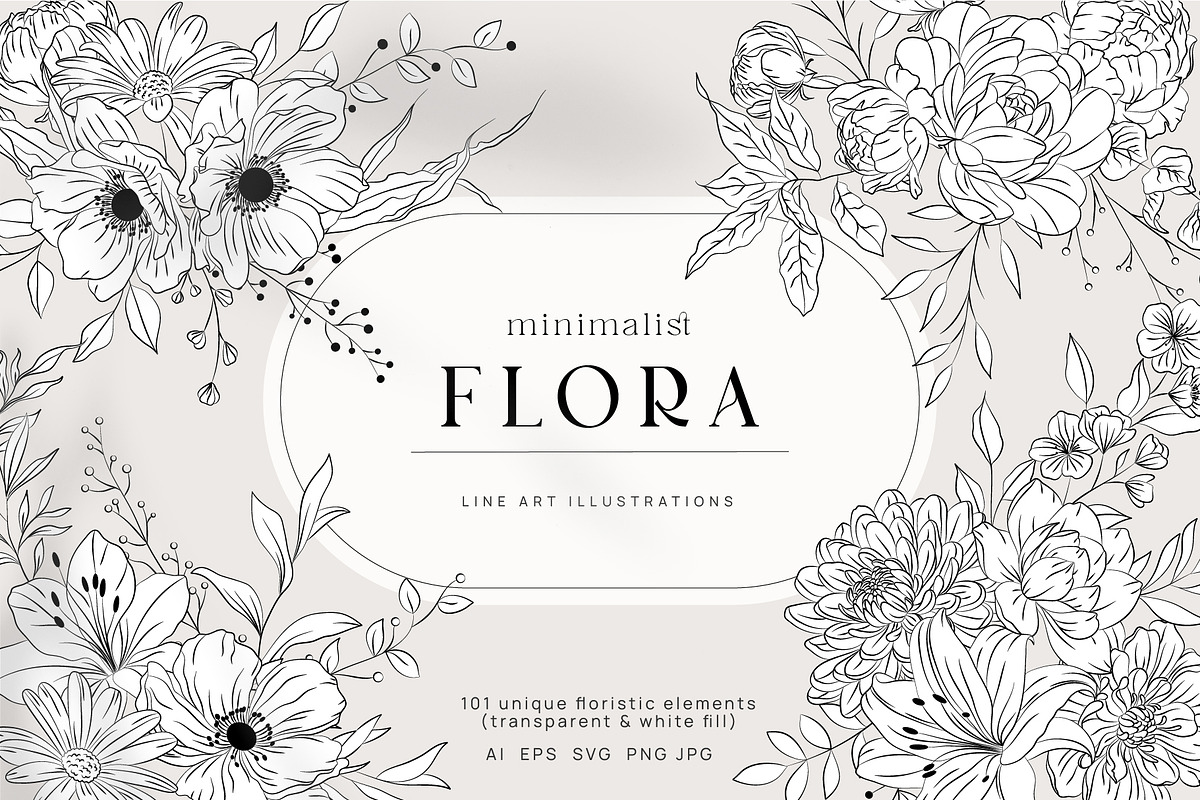 Minimalist Line Art Flowers, a Decorative Illustration by La Petite Line Art (Photo 1 of 13)