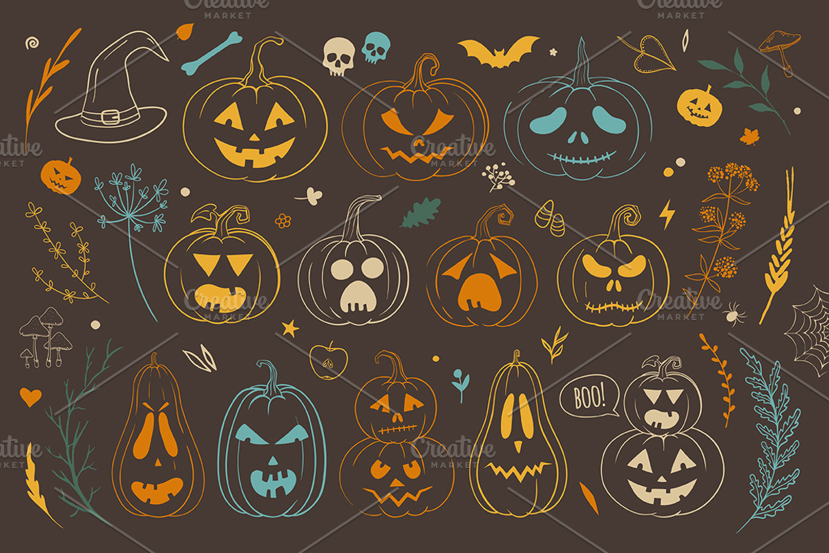 Autumn vibes: Fall Halloween doodles, a Decorative Illustration by harmonia_green_art (Photo 2 of 7)
