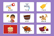 Cute Illustration CVC CARD set A, an Education Illustration by arsansp (Thumbnail 5 of 5)