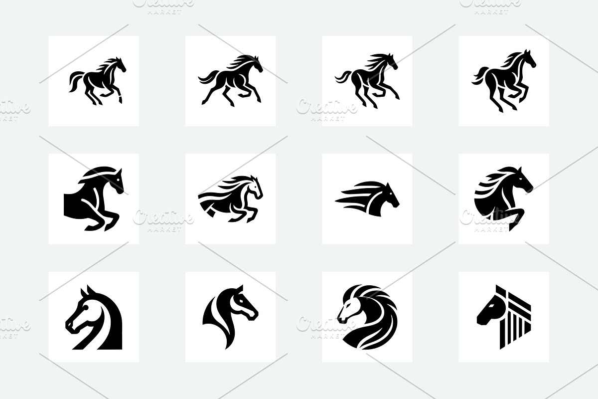 60 Horse Silhouette Logo Bundle, a Branding & Logo Template by Vectorium Studio (Photo 4 of 11)