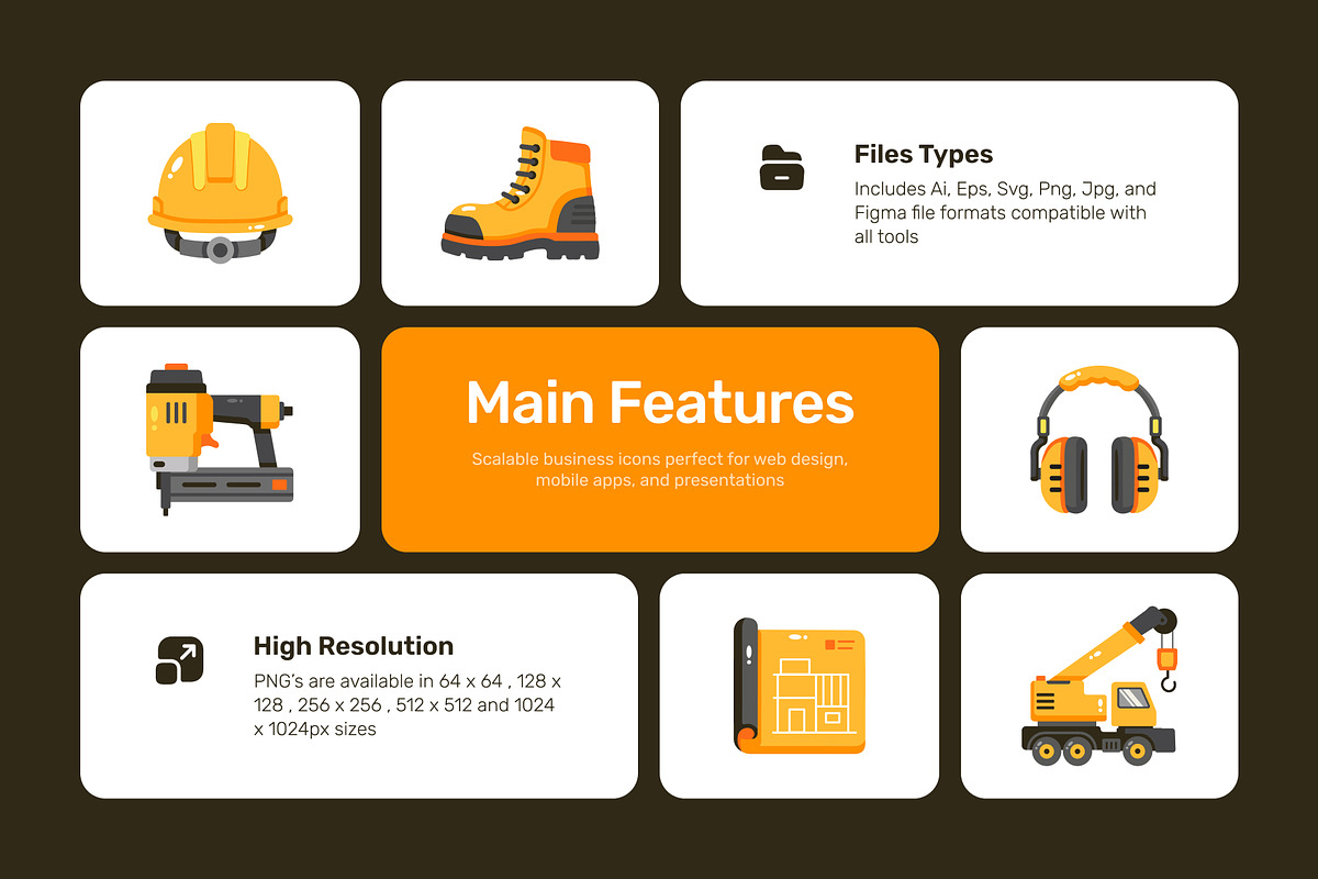 75 Construction Flat Icons, an Emoji Icon by Prosymbols (Photo 2 of 8)