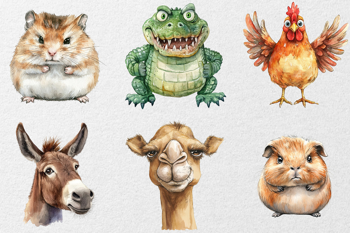 Funny Grumpy Animals Collection, an Animal Illustration by DreamCafeArt (Photo 6 of 7)