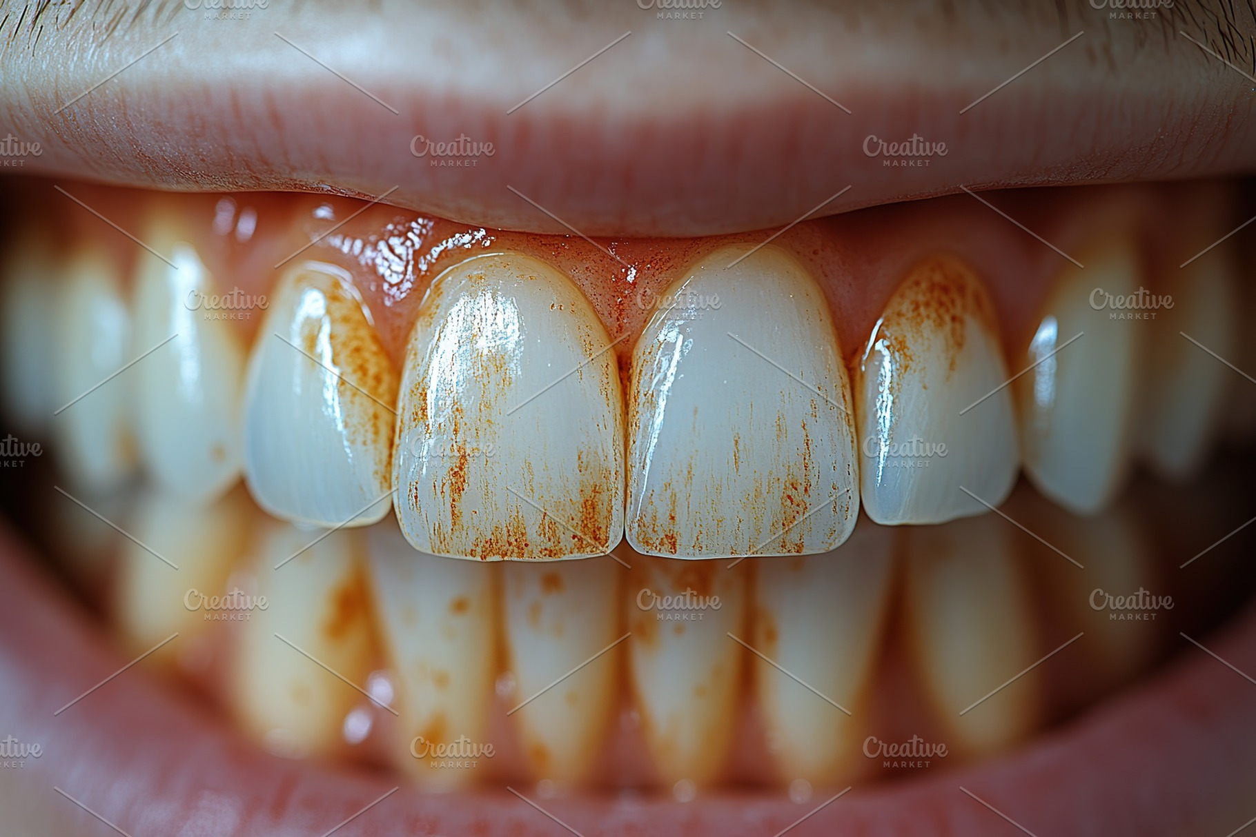Poor dental health of teeth with caries, closeup, a Health & Medical Photo by AlyaAnd