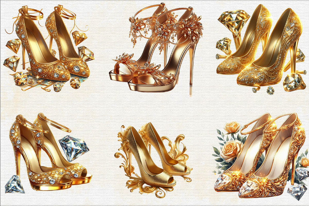 Gold Radiant Heels Sublimation Clipa, an Illustration by SVGArt (Photo 7 of 7)
