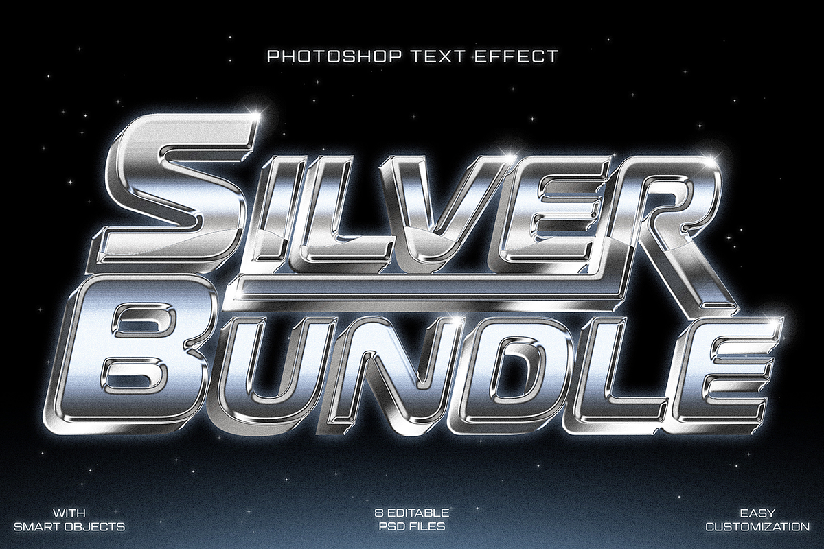 Chrome Silver Metallic Text Effects, a Layer Style Add-On by Sixtysix Labs (Photo 1 of 9)