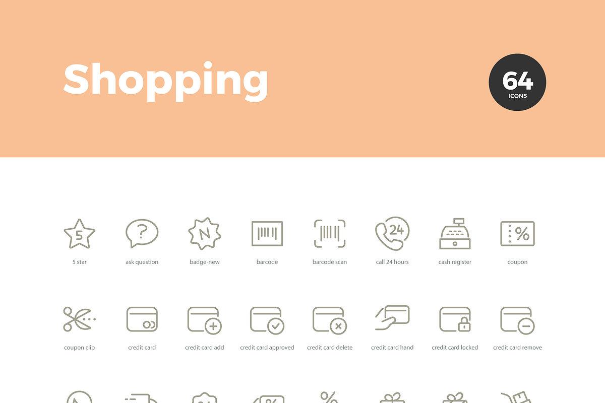 Shopping Icons — Pixi Line, an Outline Icon by Scott Dunlap (Photo 6 of 9)