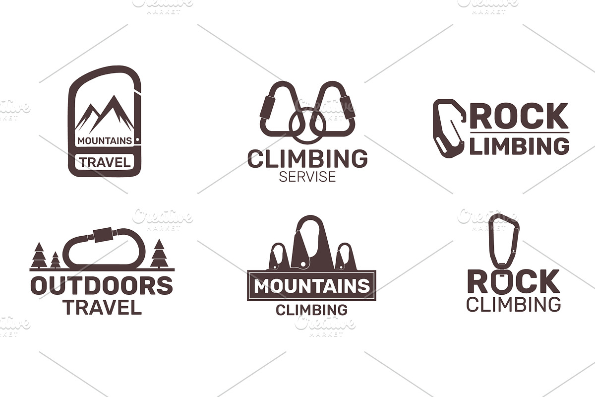 Climbing emblems. Carabiners, an Object Illustration by YummyBuum