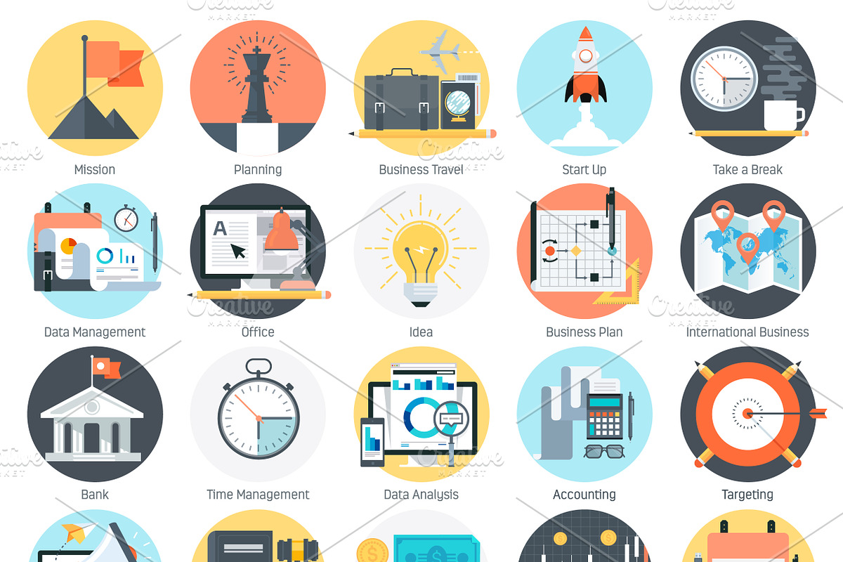Business and finance icon set