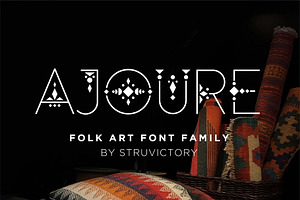 Ajoure - Folk Art Logo Font Family, a Sans Serif Font by Struvictory.art