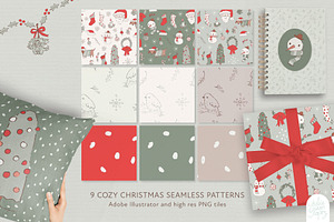 Cozy Christmas: Clipart & Patterns