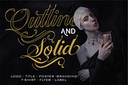Ballegra Script Outline & Solid., a Script Font by typeline studio (Thumbnail 3 of 11)