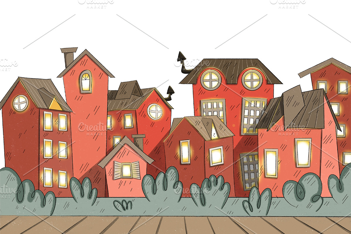 Fairy tale magic houses, a Decorative Illustration by SaintPic illustrations (Photo 4 of 9)