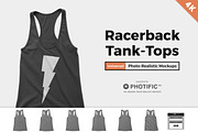 Women's Racerback Tank-Top Mockups, an Apparel Mockup by Photific (Thumbnail 1 of 6)