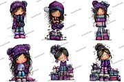 Cute Christmas Girl Clipart, an Illustration by DreamArtGraphic (Thumbnail 3 of 5)