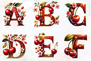 Spring cherry Alphabet clipart, an Illustration by RobertsArt (Thumbnail 5 of 7)