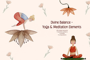 Divine balance - yoga and meditation, a Healthcare Illustration by Katia Serdiuk