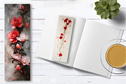 Red Pink Flower Printable Bookmarks, an Illustration by Watercolor design (Thumbnail 4 of 4)