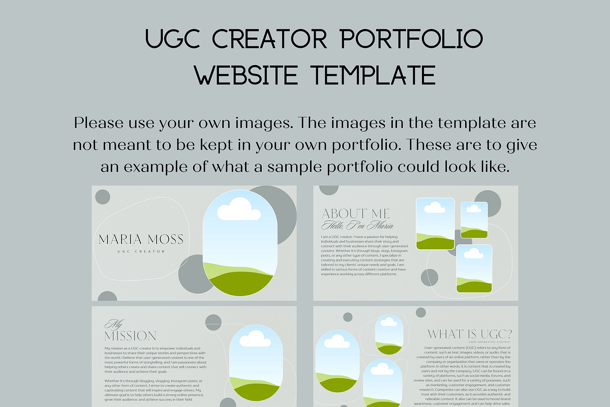 UGC Portfolio Website Canva Template, a Landing Page Template by Wixify Studio (Photo 5 of 8)