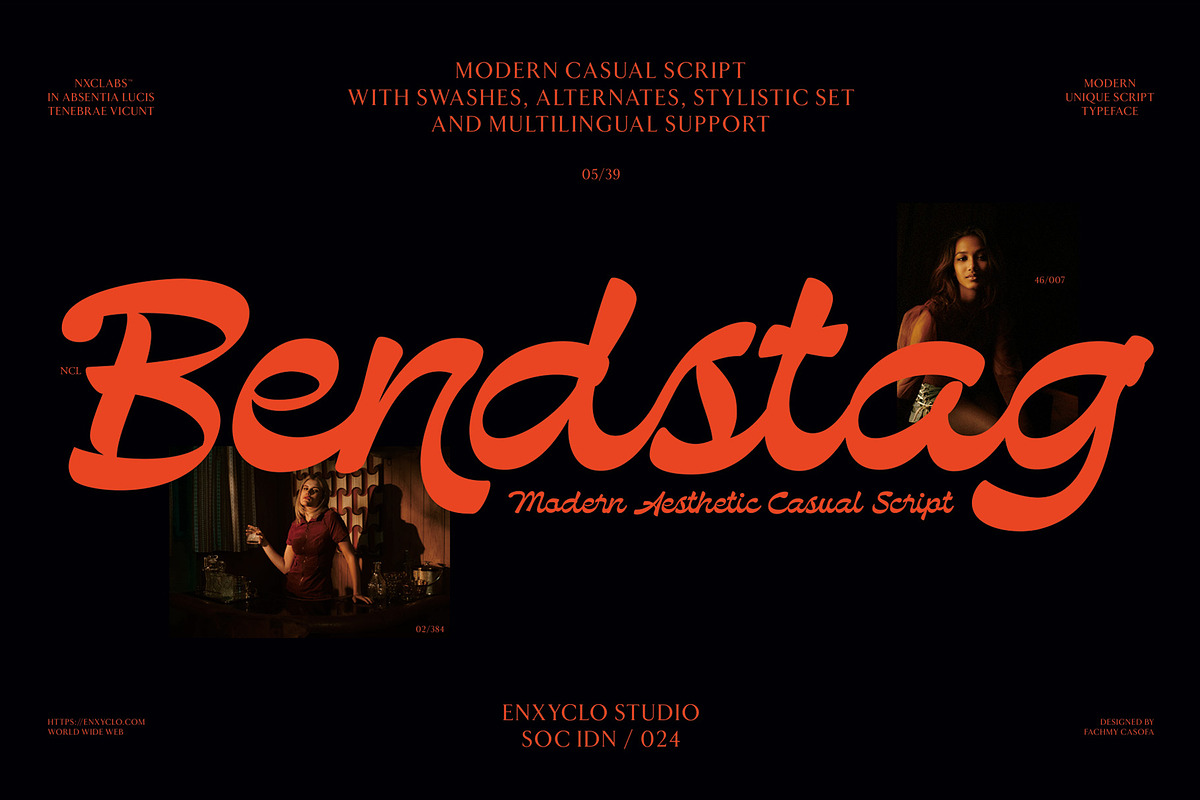 NCL Bendstag - Modern Script, a Script Font by Enxyclo Studio (Photo 1 of 16)