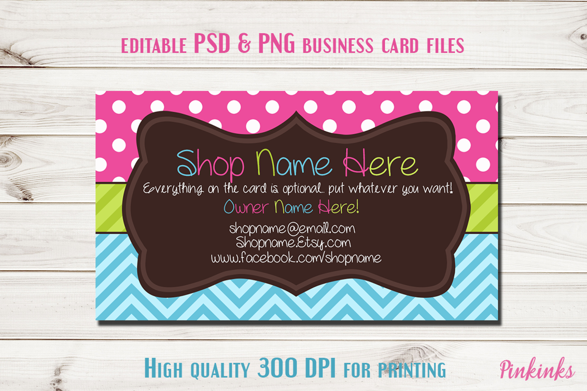 Pink Business Card Template, a Business Card Template by Pinkinks (Photo 2 of 3)