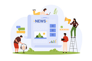 Daily or weekly news publication, a Person Illustration by Flashvector