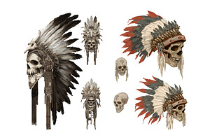 Indian headdress bonnet cartoon, an Object Illustration by Onyx