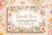 Wildflower Birthday Thank You Canva, a Marketing Template by KennedyStudio (Thumbnail 2 of 6)