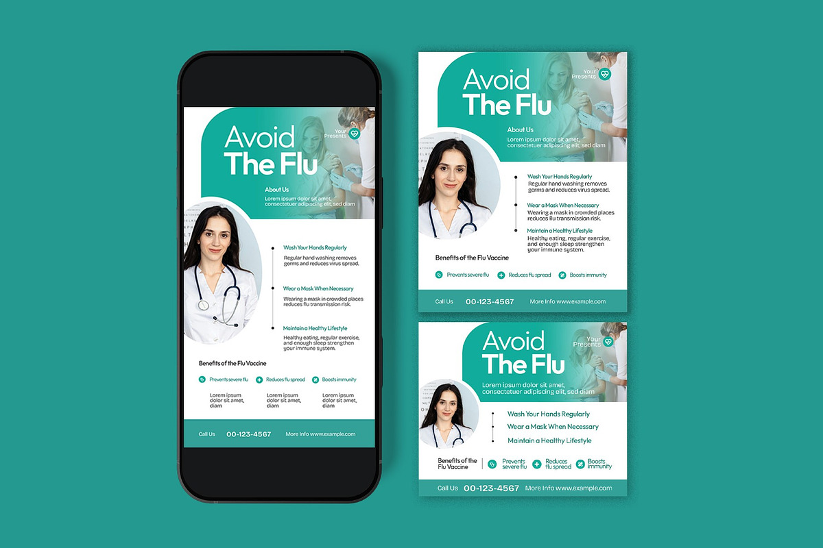 Avoid The Flu Flyer, a Flyer Template by graphicook (Photo 3 of 3)