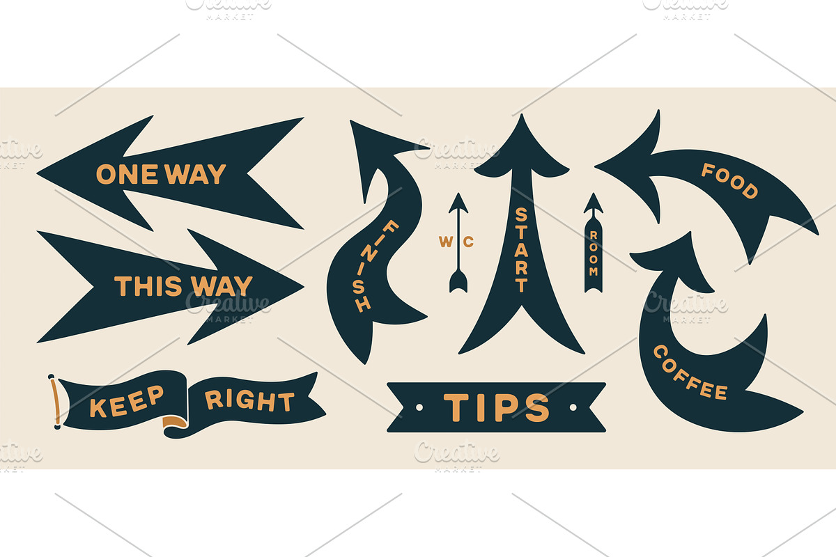 Arrow set collection, symbols, an Illustration by Foxys Graphic