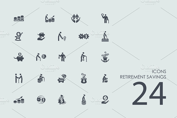 24 Retirement Savings Icons
