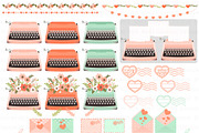 Love Typewriter Peach and Green, an Illustration by Mia's Graphic Design (Thumbnail 4 of 9)
