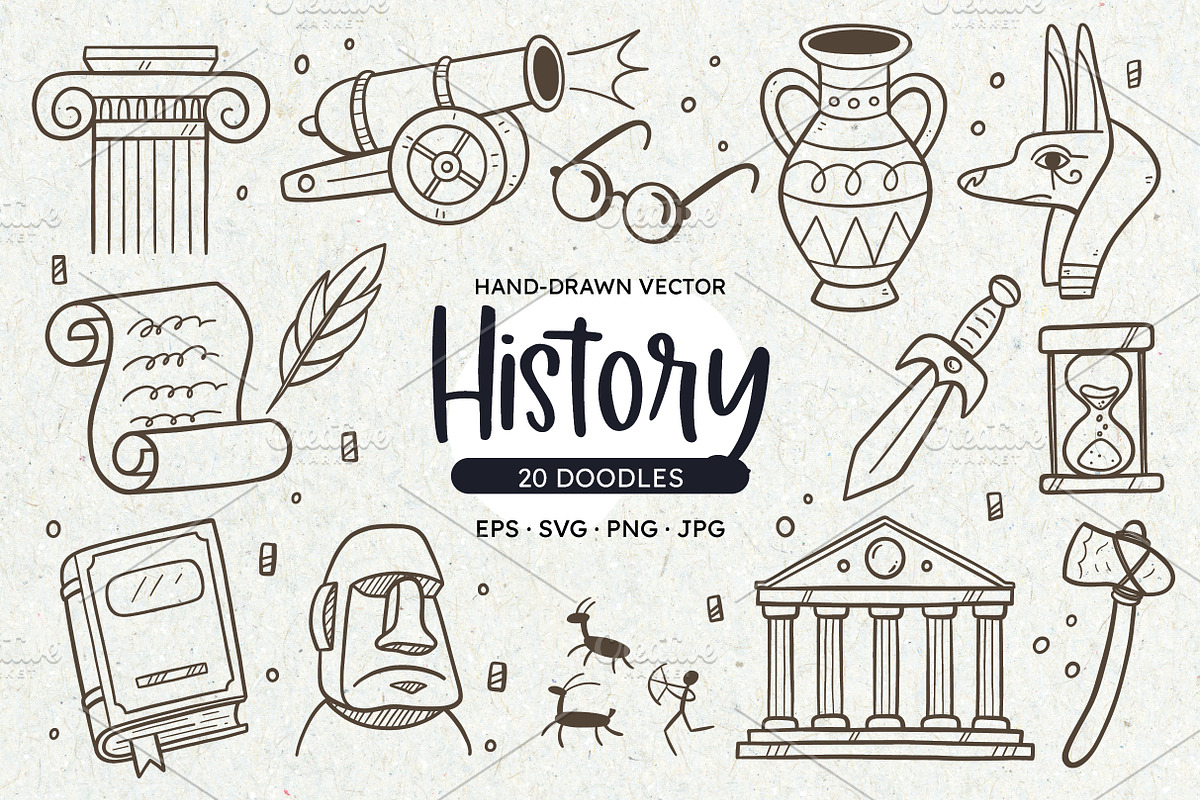 History Doodle Clipart Set, an Education Illustration by insemar (Photo 1 of 4)